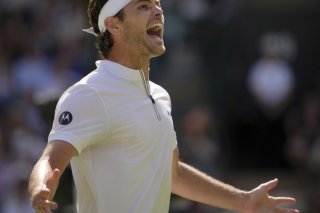 La joie de Taylor Fritz après sa victoire KEYSTONE/AP/Kin Cheung